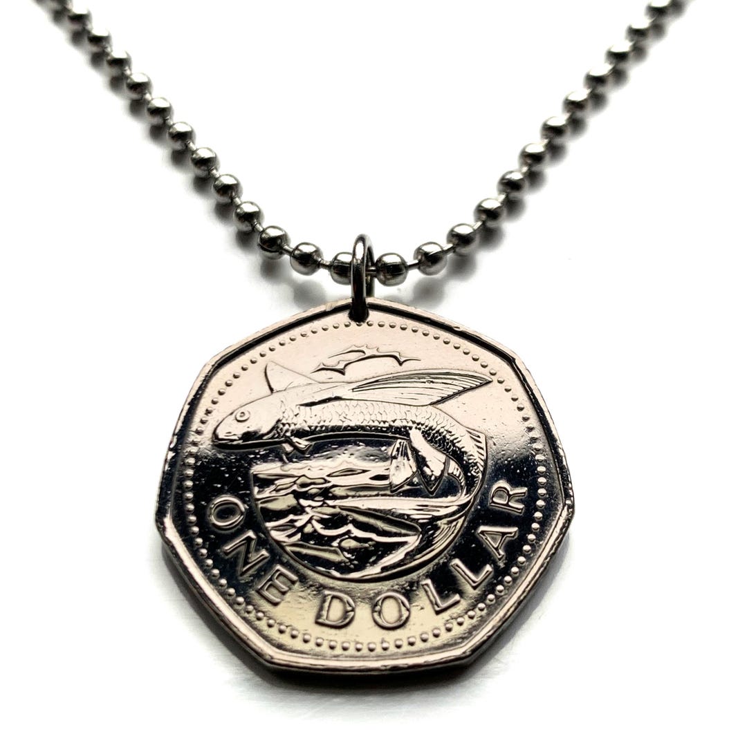 1988-barbados-dollar-coin-pendant-bridgetown-barbadian-flying-fish