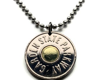 1988 USA NJ New Jersey GSP Garden State Parkway Car Transportation Transit Highway Token pendant Trenton Newark Hackensack Essex n001228