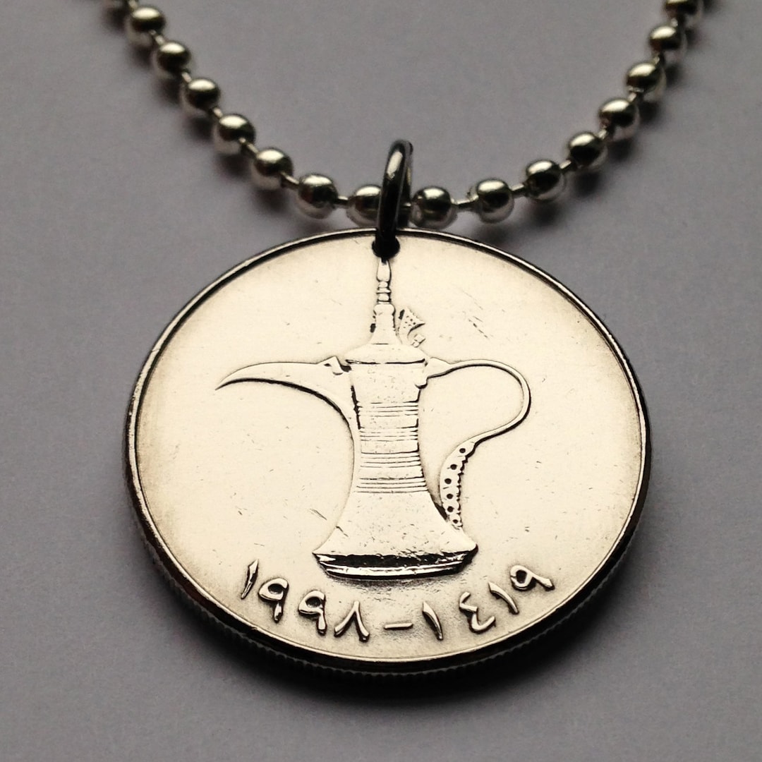 2007 UAE アラブ首長国連邦 1 ディルハム コイン ペンダント ダラ コーヒー ポット ドバイ アブダビ シャルジャ アル アイン  アジュマーン ラス アル ハイマ フジャイラ n000819 - Etsy 日本
