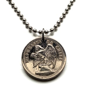 1940 Chile 20 Centavos coin pendant Andean condor Santiago Araucanía Iquique Rancagua La Pintana Parinacota Coquimbo Tarapacá Arica n001111