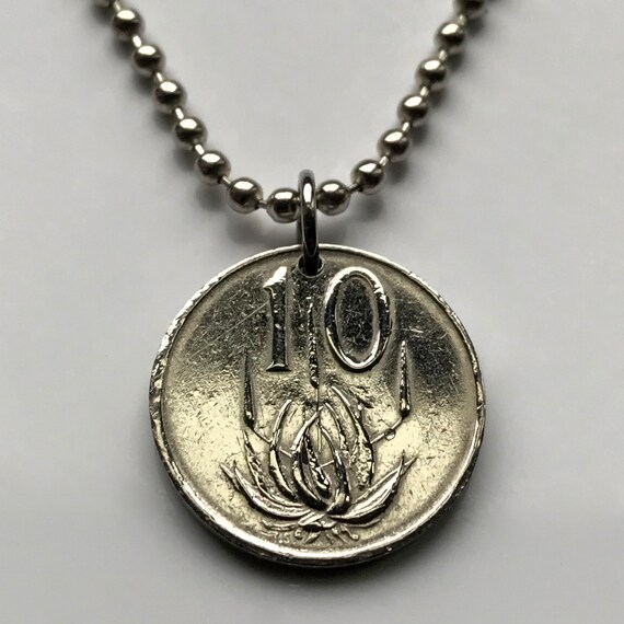 1965 To 1988 South Africa 10 Cents Coin Pendant Aloe Vera Etsy