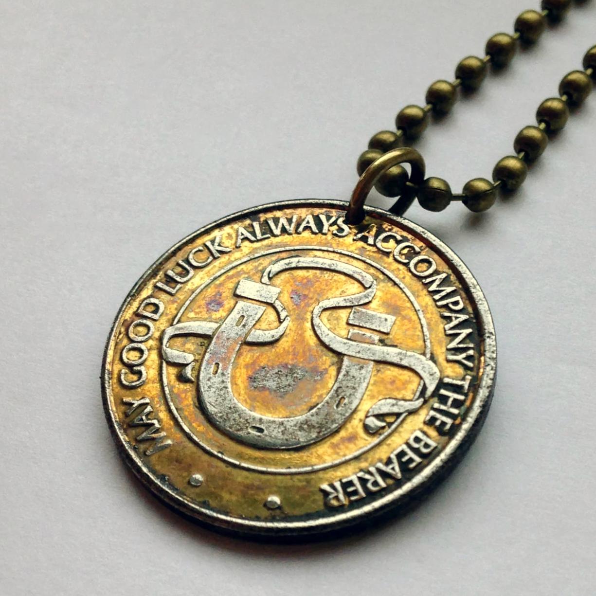 USA American Bald Eagle Flag Good Luck Token Pendant Lucky 