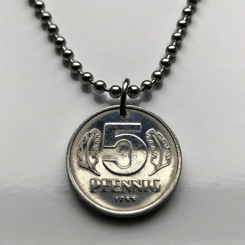 1975 Oost-Duitsland Deutschland 5 Pfennig munthanger Berlijnse muur Duitse Democratische Republiek hamerkompas USSR DDR IJzeren gordijn n003507 afbeelding 3