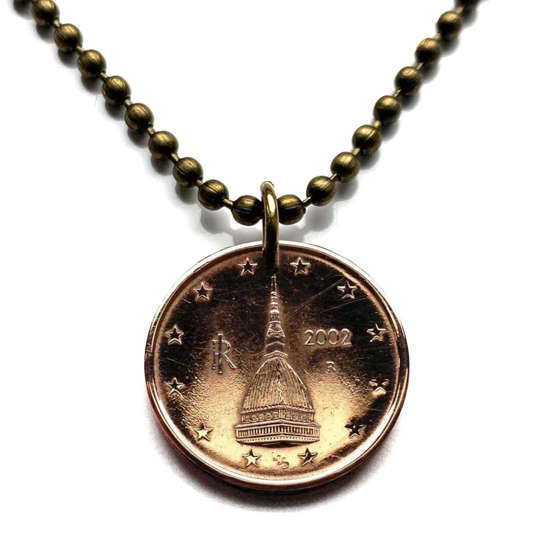 2002 Italy 2 Euro Cent Coin Pendant Mole Antonelliana Turin Tower