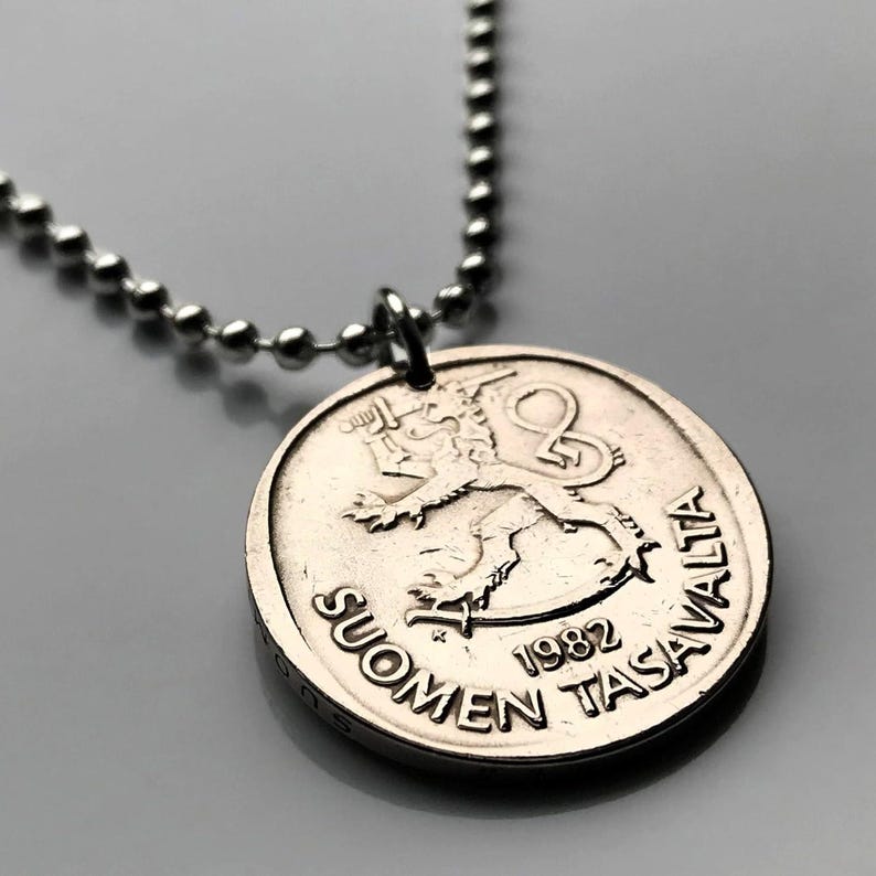 1991 Finlandia Suomi 1 Markka moneta pendente leone finlandese Helsinki Espoo Tampere Vantaa Nordic Savonlinna Mikkeli Lappeenranta Bothnia n000367 immagine 2