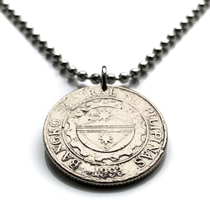 1993 2002 Philippines 1 Piso coin pendant Eskudo Filipino Bangko Sentral Ng Pilipinas Manila Quezon Davao Bohol Cebu Rizal Pinoy n003557