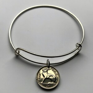 1953 Irlanda Éire 3 Pence moneda brazalete pulsera conejo irlandés liebre conejito arpa celta cláirseach gaélico Dublín Cork Limerick Galway b000017