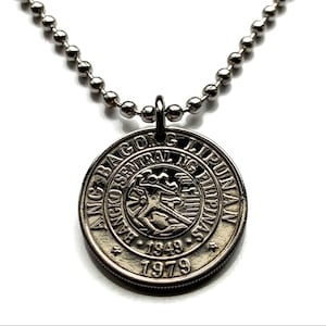 1979 Philippines 25 Sentimos coin pendant Central Bank Pilipinas Pinoy Filipino Manila Bohol Cebu island Iloilo Mindan Visayan n002456