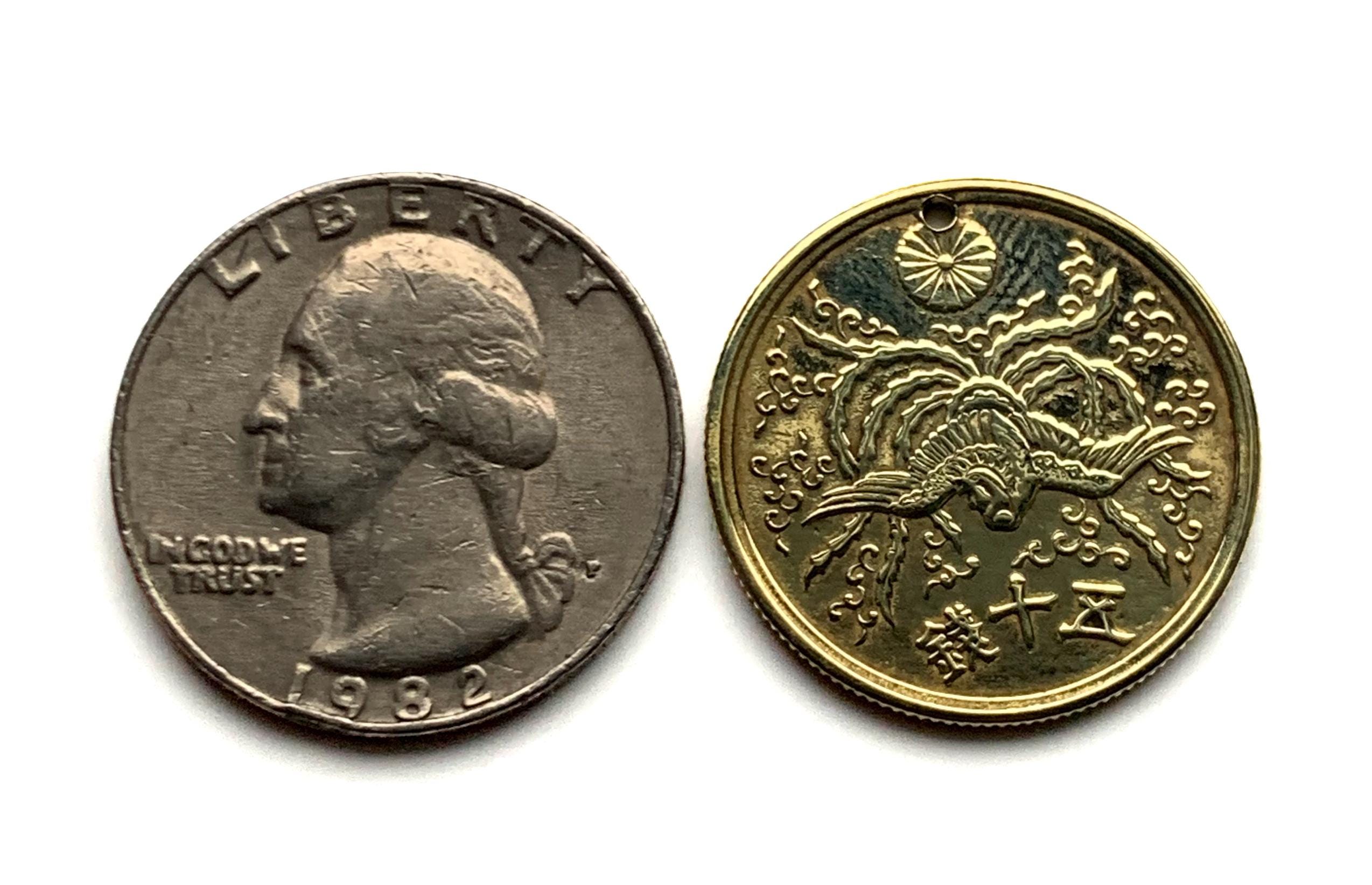 新品　Joutsen｜ピロー50×70cm｜550g｜SILK & COTTON 1946 Japan 50 Sen Coin Pendant Hoho Bird Phoenix Fushicho Suzaku