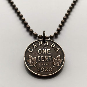1932 Canada 1 Cent coin pendant Canadian maple leaves Ottawa British Columbia Nova Scotia New Brunswick Manitoba Nunavut Victoria n000428