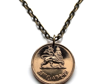 1944 Etiopía 10 Santeem moneda colgante León de Judá Haile Selassie Rasta tribu judía Ras Gondar Mek'ele Oromia Jamaica Axum Dan n000720