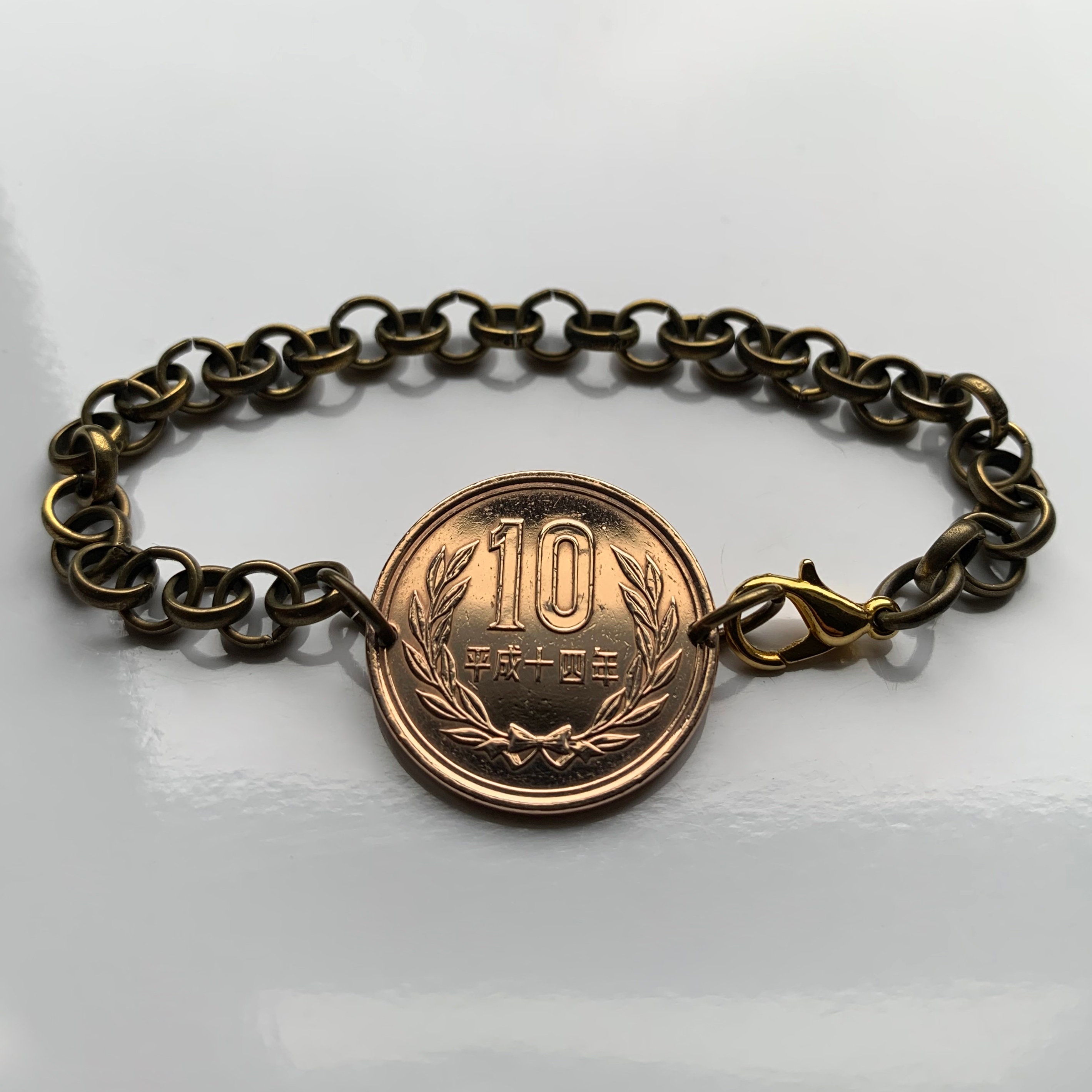 Japan Nippon 10 Yen Coin Bracelet Phoenix Hall Amida Hall
