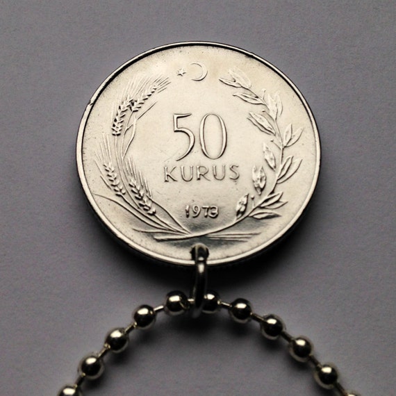 1973 turkei 50 kurus munze anhanger turkische anatolic etsy dir gefallt dieser artikel