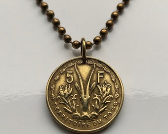 1952 British West Africa 1/2 Penny Coin Pendant Nigeria Ghana