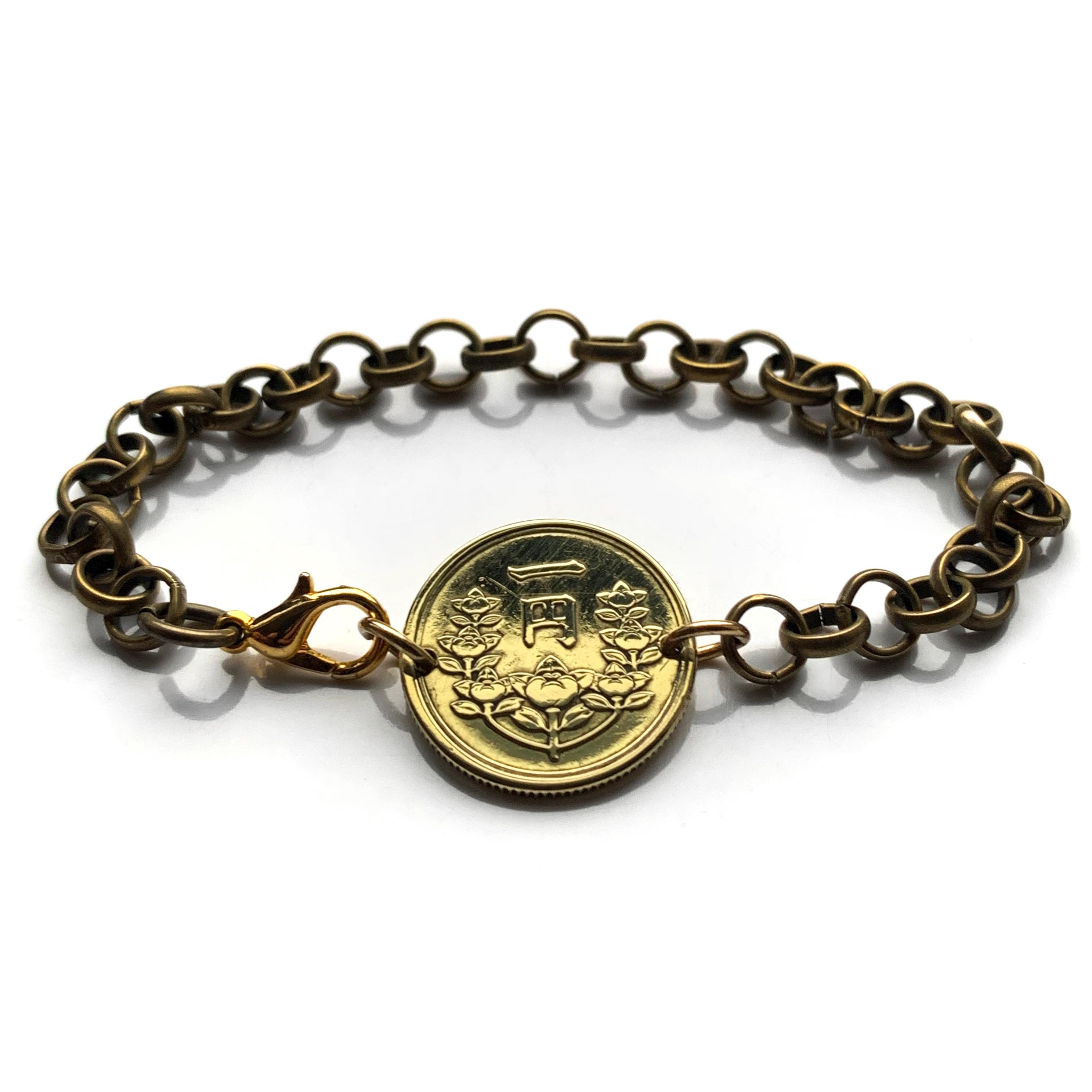 1950年 日本 ニッポン 1円玉 ブレスレット オレンジの花 東京 横浜