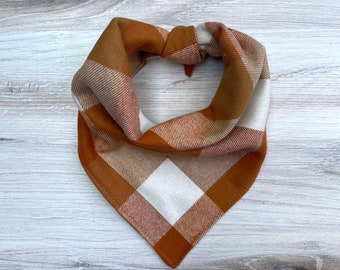 Bandana navideña para perros a cuadros - Especias de calabaza