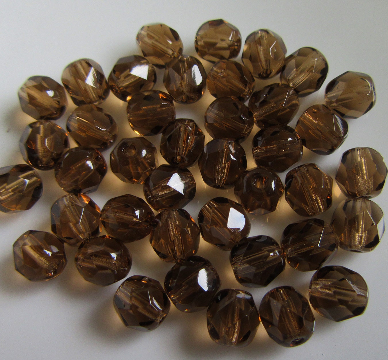 30 X 6mm Dark Topaz Brown Czech Fire Polished Glass Beads - Etsy UK