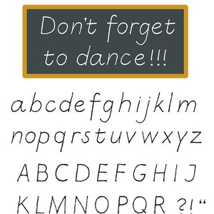 Alfabeto de imágenes prediseñadas escrito a mano con letras minúsculas y mayúsculas y números instant Digital Download Vector