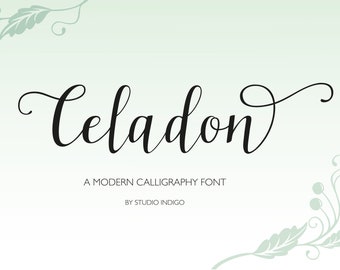 Script Font Modern Calligraphy Font Wedding font Elegant Font Cursive Font OTF TTF Web Font Curvy Script Celadon Typeface Copperplate