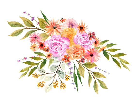 Aquarelle Automne Fleurs bouquet aquarelle clipart fleur - Etsy France