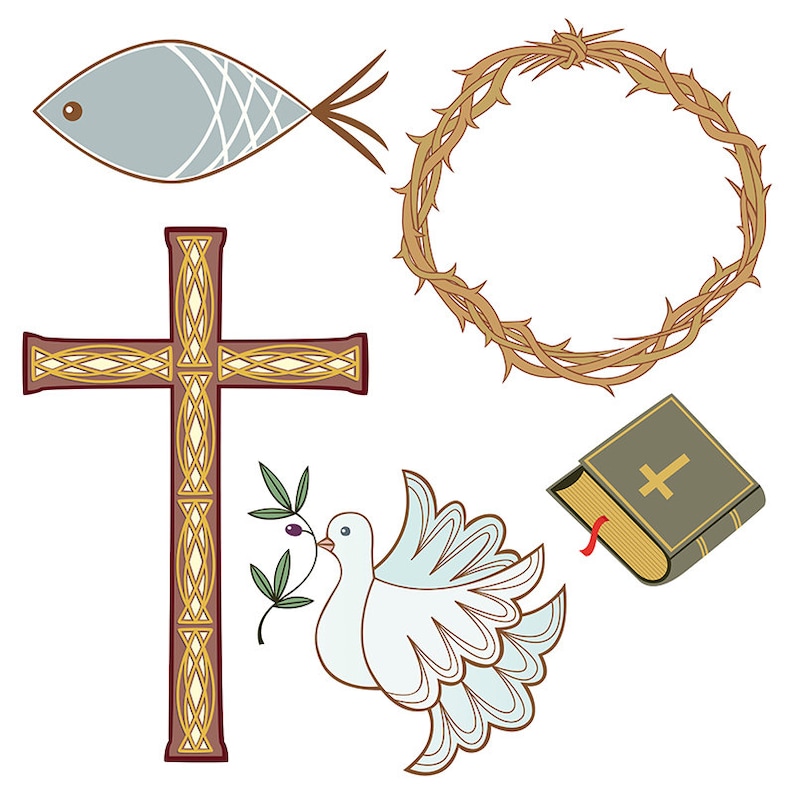 Collezione vettoriale di simboli cristiani religiosi, illustrazioni di Clipart grafiche Etsy