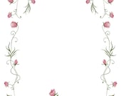 Instant Digital Download with Floral Rose Frame Vector Illustration Clipart Graphic Embellishment