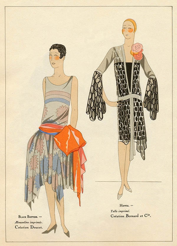 Colorful Digital Vintage Fashion Illustrations Instant Digital