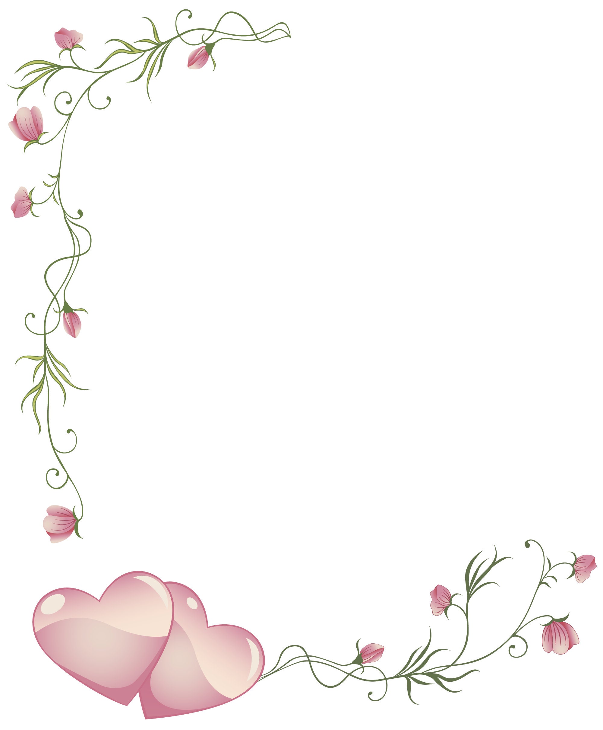 High Resolution Printable Greeting Card Template, Roses 1, Blank