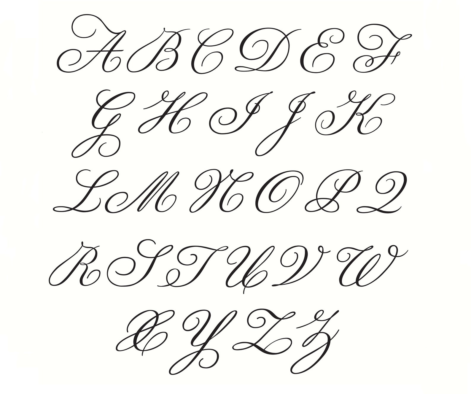 Clipart Monogram Alphabet in Copperplate Script Style With Uppercase ...