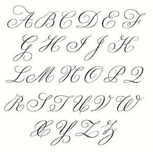 Clipart Monogramm Alphabet in der Kupferplatte Schreibschrift mit geschwungenen Vektor Großbuchstaben