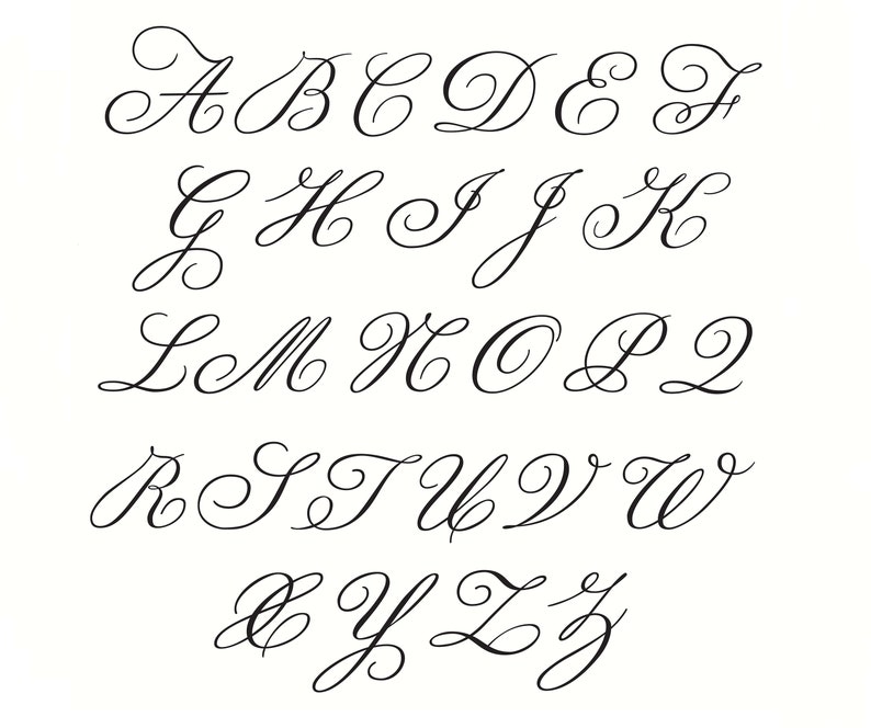 Clipart Monogram Alphabet in Copperplate Script Style With Uppercase ...