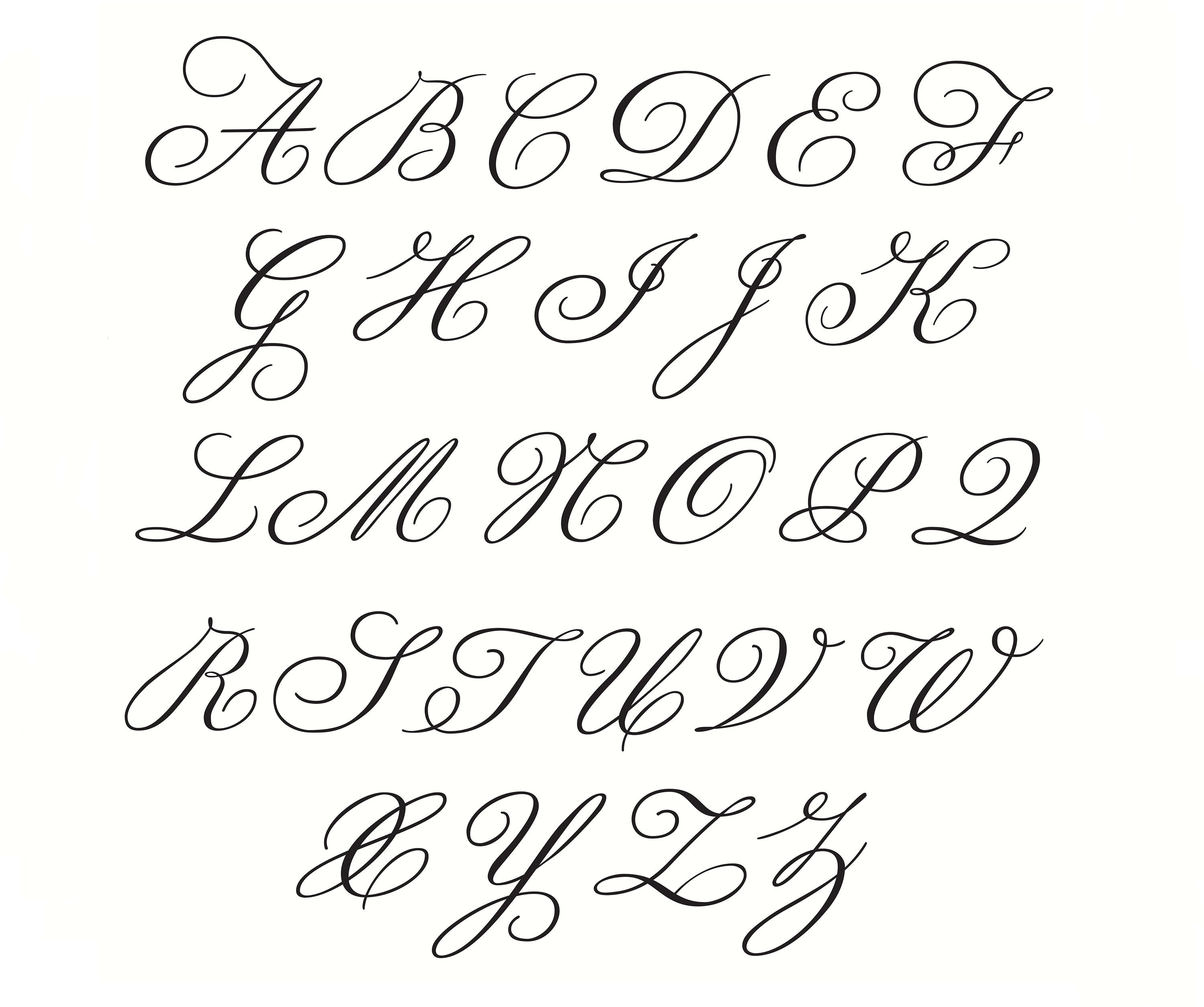 Clipart Monogram Alphabet in Copperplate Script Style With Uppercase