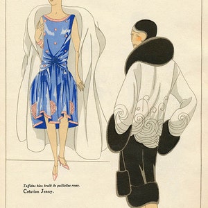 Colorful Digital Vintage Fashion Illustrations Instant Digital Download Graphics French Fashion Paris 1920&#39;s Feminine Elegance