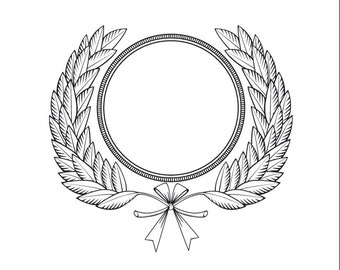 Laurel Wreaths Clipart Leaves Wreath Woodcut Laurel Wreath Digital Wreath With Medal Wreath With Bow Retro Laurel Wreath Leaves Frame