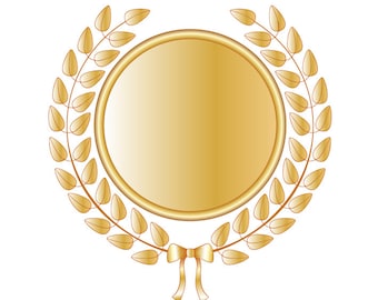 Laurel Wreaths Clipart Leaves Wreath Gold Laurel Wreath Digital Wreath With Medal Wreath With Bow