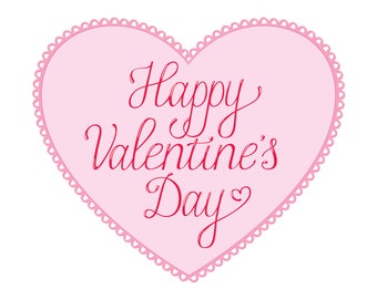 Valentine cards, Valentines day, valentines love, valentines day card, pink heart, calligraphy, instant download, valentine clipart, gift