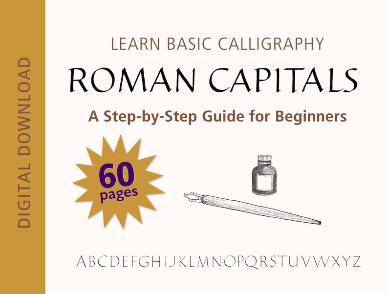 Roman Lettering Worksheet Roman Capitals Calligraphy Workbook for Beginners 60 Pages Traceable ...