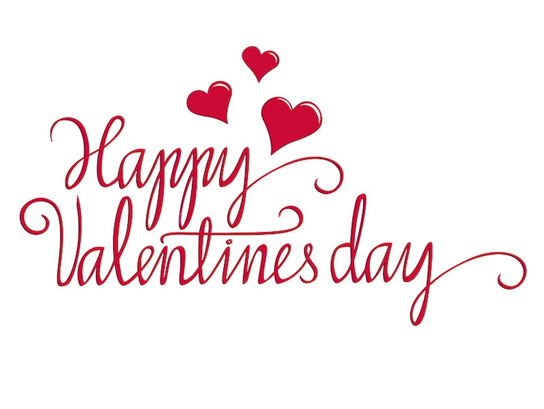 Happy Valentine Script Digital Download Graphic Romantic image 1