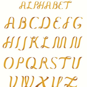 Clipart Alphabet Ribbon Letters Uppercase Letters Capital Letters Digital Alphabet EPS