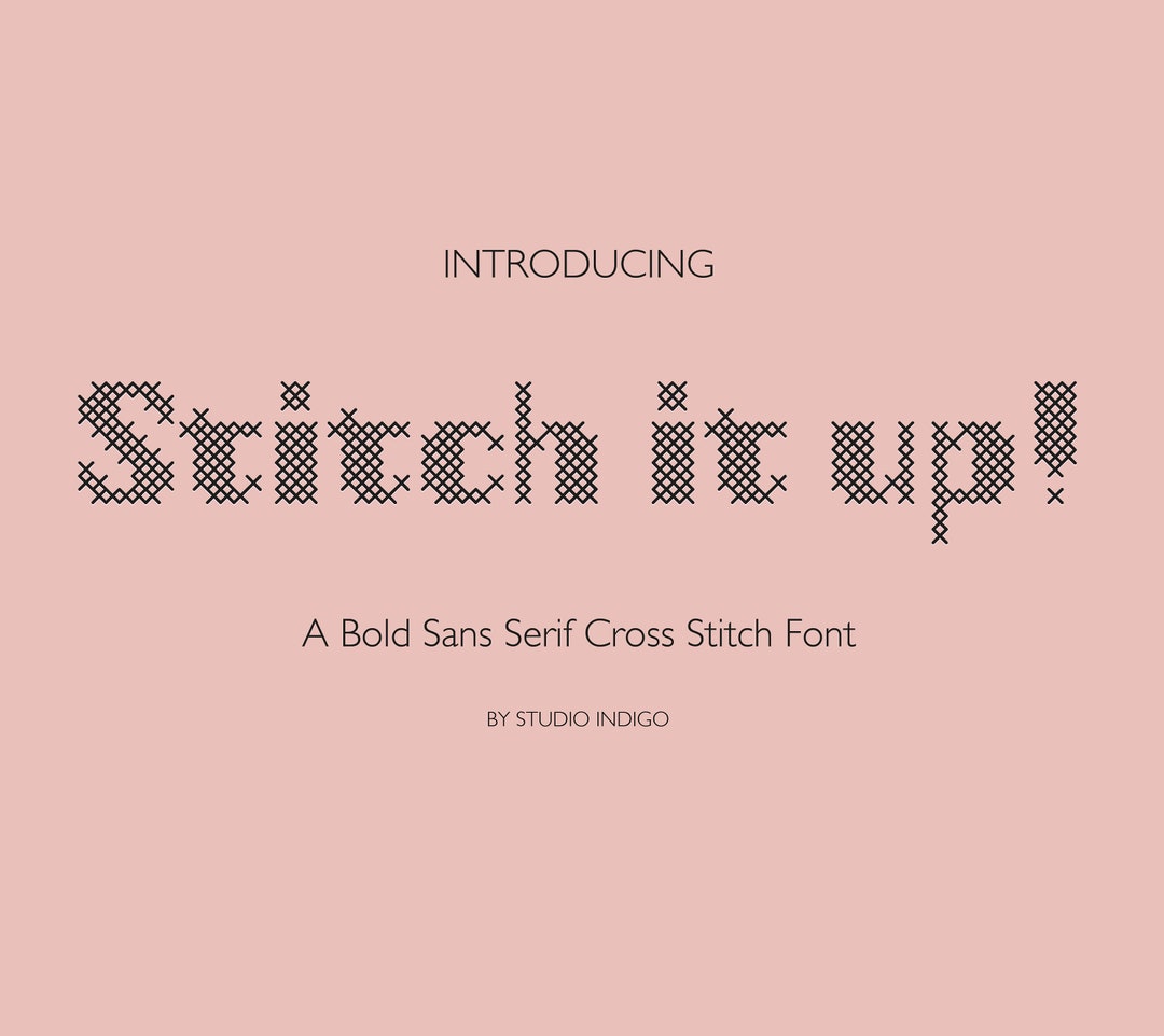 Cross Stitch Font Needlepoint Font Sans Serif Font Craft Font Stitching