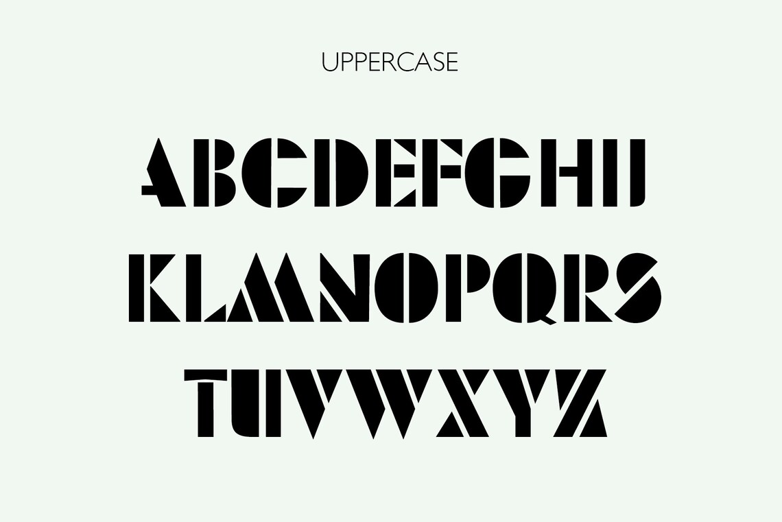 Bold Geometric Art Deco Stencil Font Heavy Cut Out Letters OTF TTF - Etsy