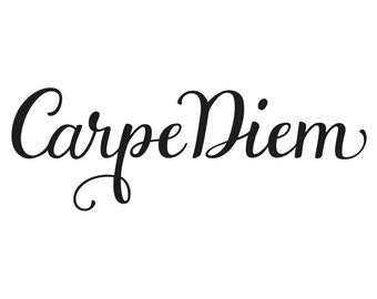 Carpe Diem Clipart Stencil Digital Vector Quote Modern Calligraphy