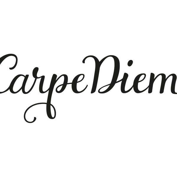 Carpe Diem Clipart Stencil Digital Vector Quote Modern Calligraphy