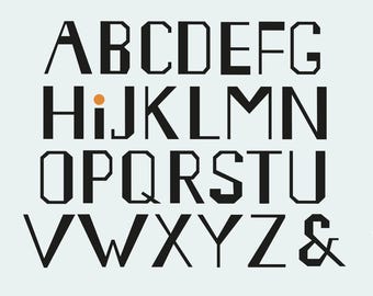 Modernistic Capital Alphabet Retro Clipart Letters Wrong Weighted Letters
