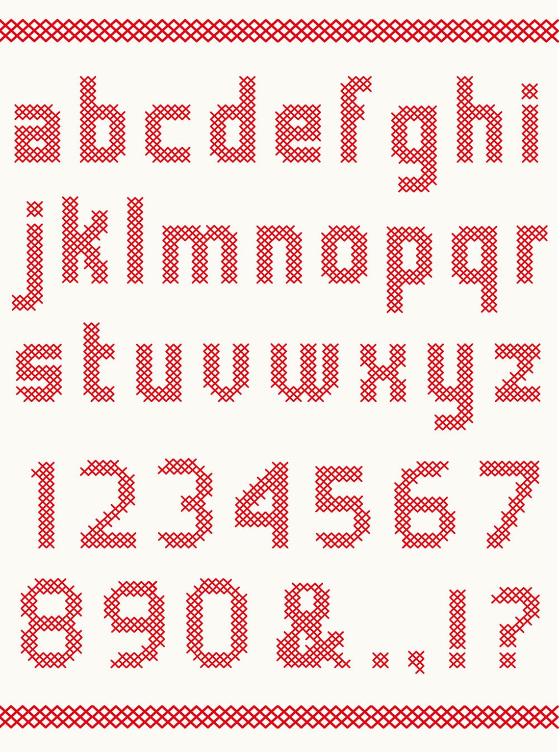 Cross Stitch Alphabet With Lowercase Sans Serif Letters and Etsy