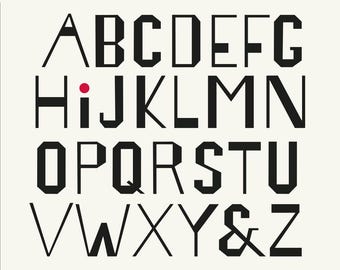 Modernistic Capital Alphabet Retro Clipart Letters Wrong Weighted Letters