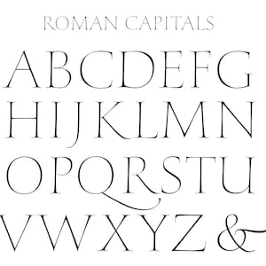 Clipart Alphabet Roman Capital Letters Elegant Thin Serif Alphabet Download digitale EPS PNG SVG Lettere maiuscole Grafica di download istantaneo