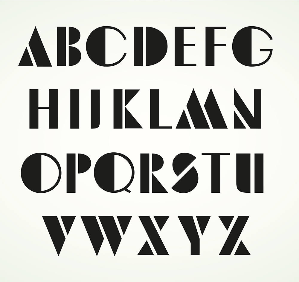 Retro Style Stencil Alphabet Art Deco Upper Case Letters Digital Download  EPS Geometric Shapes Instant Download Clipart Letters - Etsy