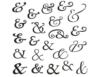 Collection 22 Clipart Ampersands SVG EPS PNG Ornamental Old Style Script Catchwords