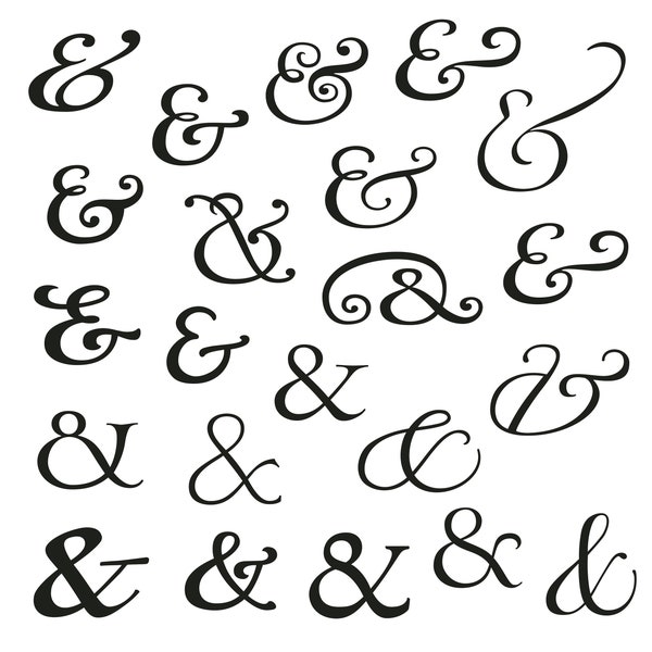 Collection 22 Clipart Ampersands SVG EPS PNG Ornamental Old Style Script Catchwords